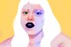 woman with black lips